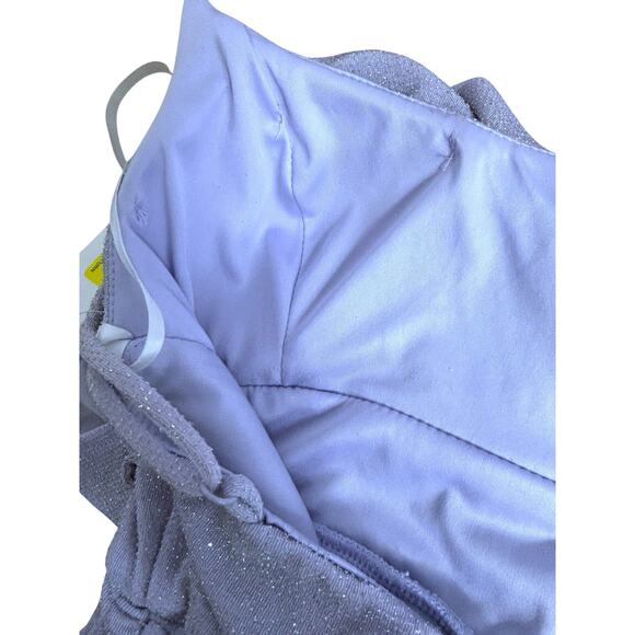 Purple Glitter y2k Babydoll HoCo Dress Size 4 Small Ruching Ruffles Coquette - Picture 7 of 10